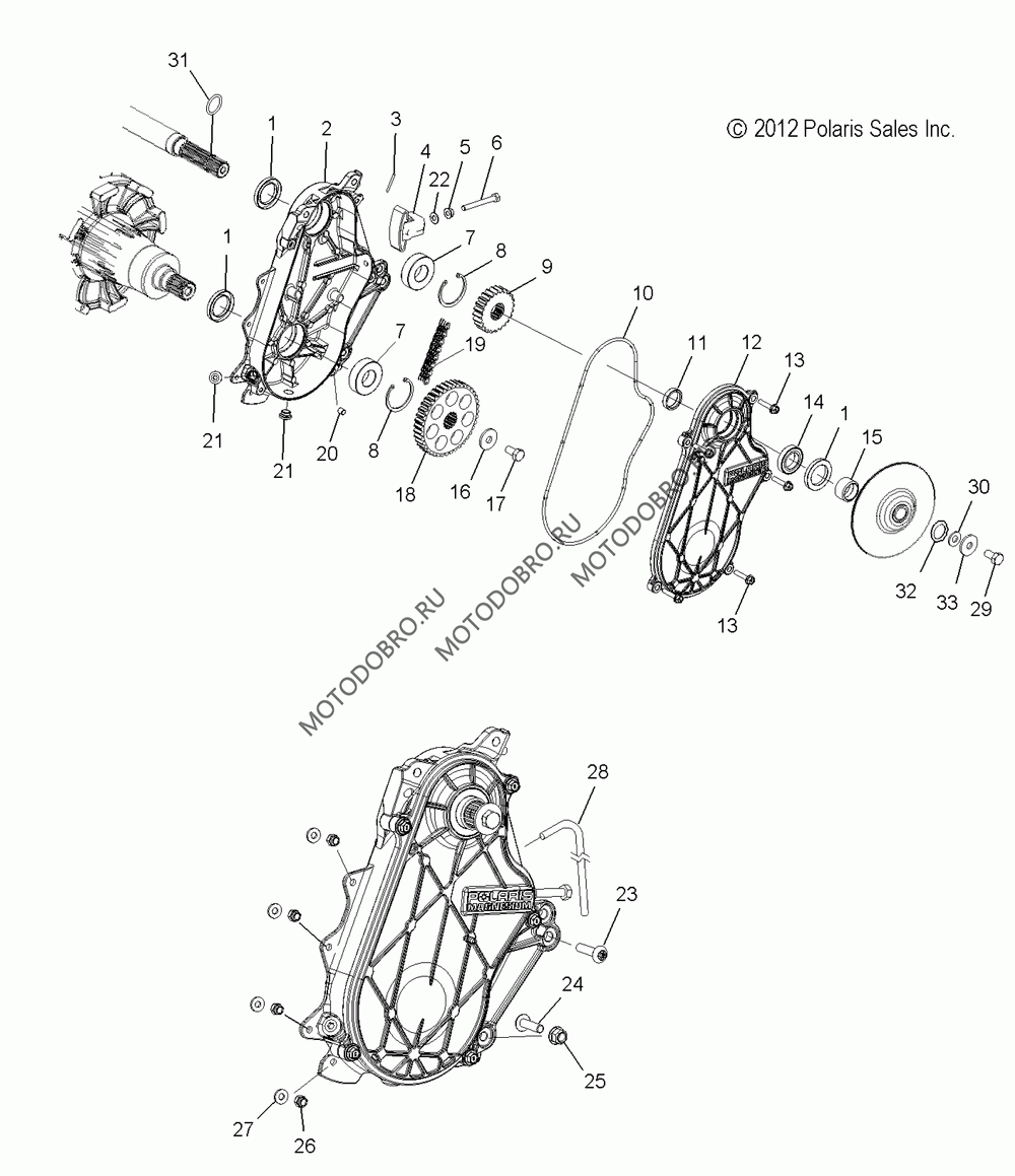 Оригинальные запчасти для снегоходов Polaris 600 INDY/SP/INTL ALL OPTIONS -  S15CB6/CP6 Картер цепи в г. Москва